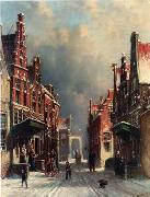 unknow artist European city landscape, street landsacpe, construction, frontstore, building and architecture..083 oil painting picture wholesale